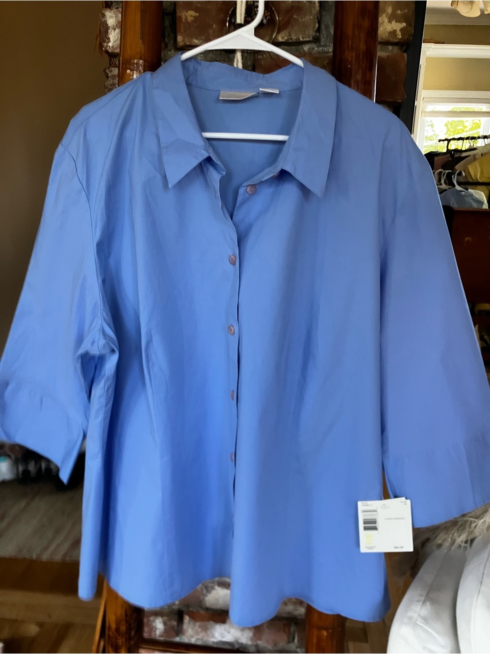 Elisabeth Liz Claiborne Periwinkle Blue Tulip Sleeve Blouse 22 NWT